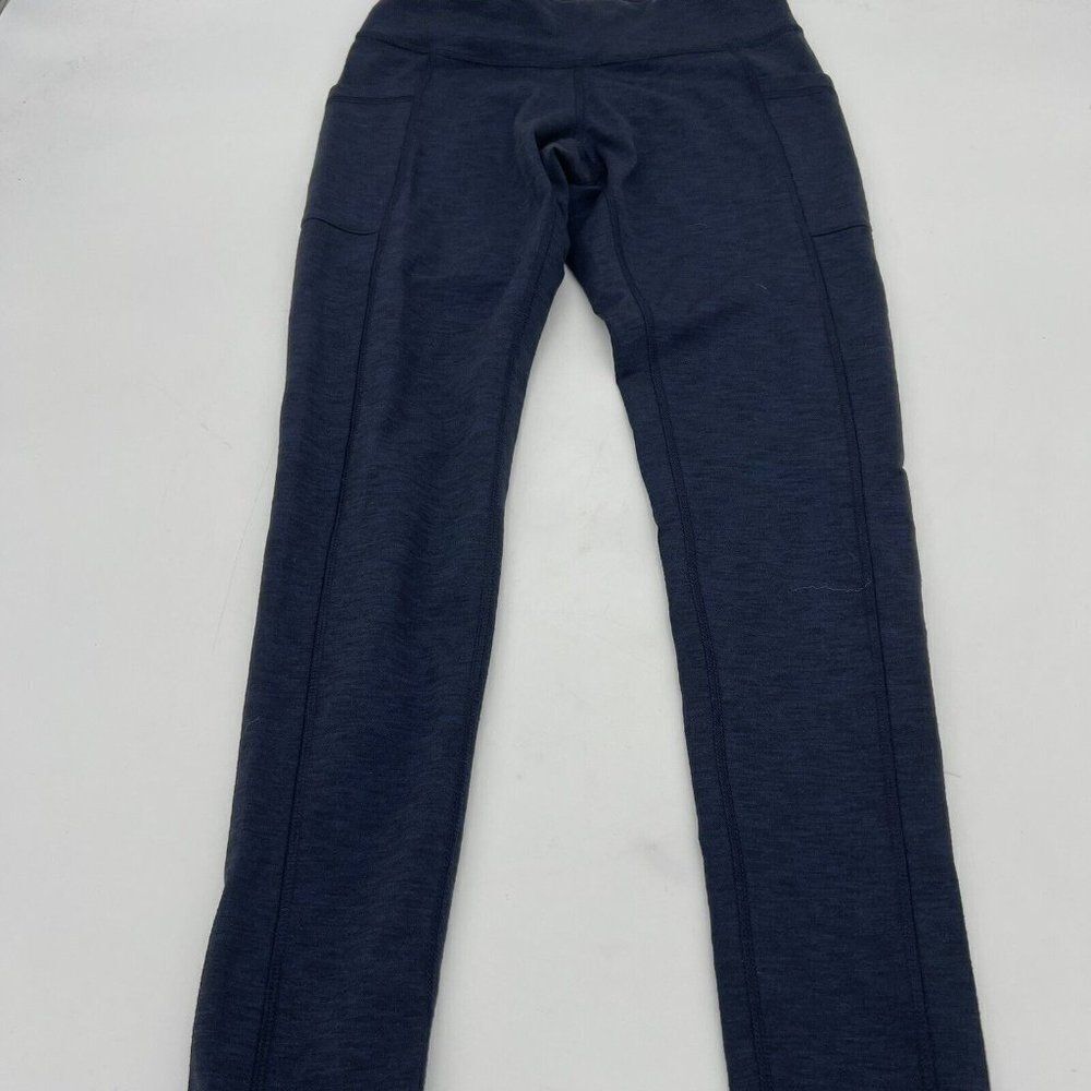 Lucy Women Sz S Blue Heathered Stretch Athletic Active Workout Leggings
